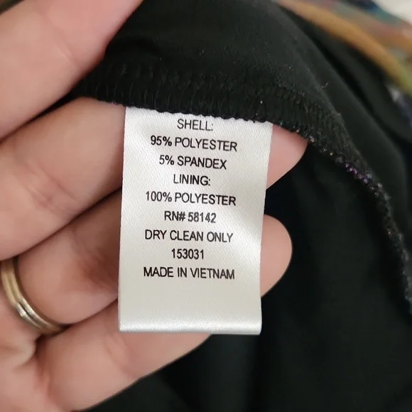 Multicolor Abstract Retro Women's Dress Size 8 Watercolor Unique Vintage - Picture 10 of 12